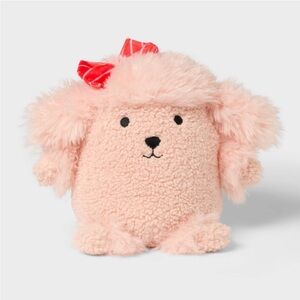 PILLOWFORT NWT Poodle Kids' Mini Weighted Plush Throw pillow -pink